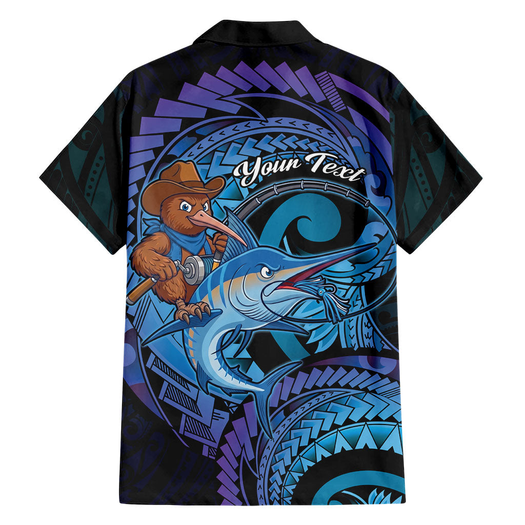 Personalised Blue Marlin Fishing New Zealand Hawaiian Shirt NZ Kiwi Cowboy Born To Fish LT14 - Polynesian Pride