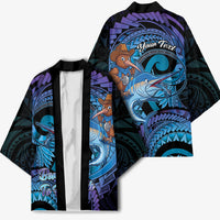 Personalised Blue Marlin Fishing New Zealand Kimono NZ Kiwi Cowboy Born To Fish LT14 - Polynesian Pride