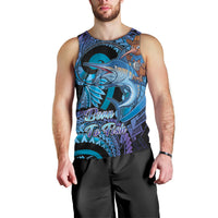 Personalised Blue Marlin Fishing New Zealand Men Tank Top NZ Kiwi Cowboy Born To Fish LT14 - Polynesian Pride