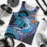 Personalised Blue Marlin Fishing New Zealand Men Tank Top NZ Kiwi Cowboy Born To Fish LT14 - Polynesian Pride