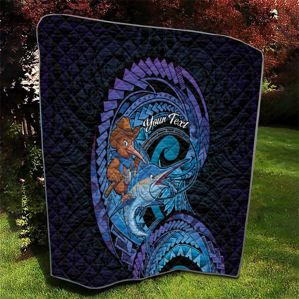 Personalised Blue Marlin Fishing New Zealand Quilt NZ Kiwi Cowboy Born To Fish LT14 - Polynesian Pride