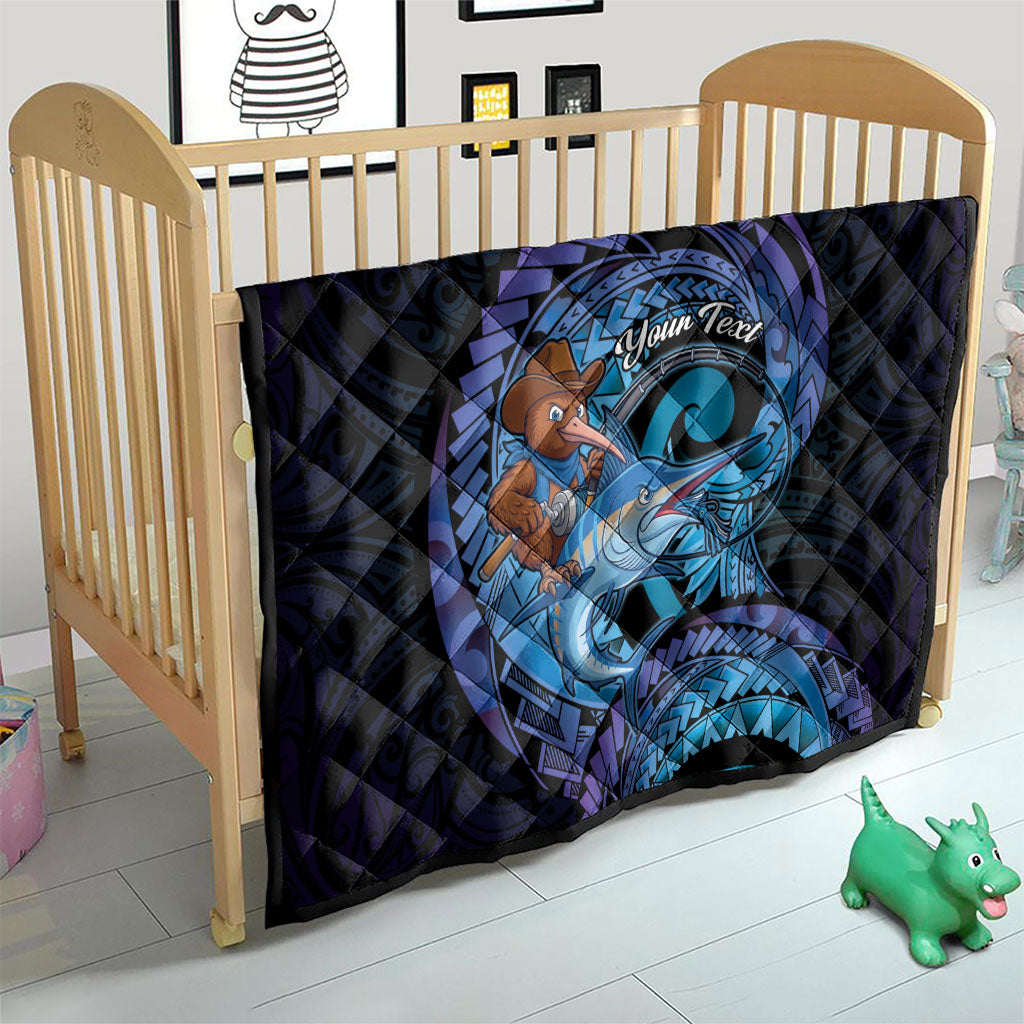 Personalised Blue Marlin Fishing New Zealand Quilt NZ Kiwi Cowboy Born To Fish LT14 - Polynesian Pride
