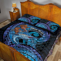 Personalised Blue Marlin Fishing New Zealand Quilt Bed Set NZ Kiwi Cowboy Born To Fish LT14 - Polynesian Pride
