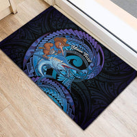 Personalised Blue Marlin Fishing New Zealand Rubber Doormat NZ Kiwi Cowboy Born To Fish LT14 - Polynesian Pride