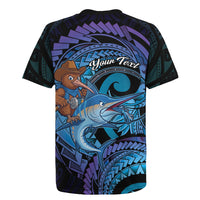Personalised Blue Marlin Fishing New Zealand Rugby Jersey NZ Kiwi Cowboy Born To Fish LT14 - Polynesian Pride