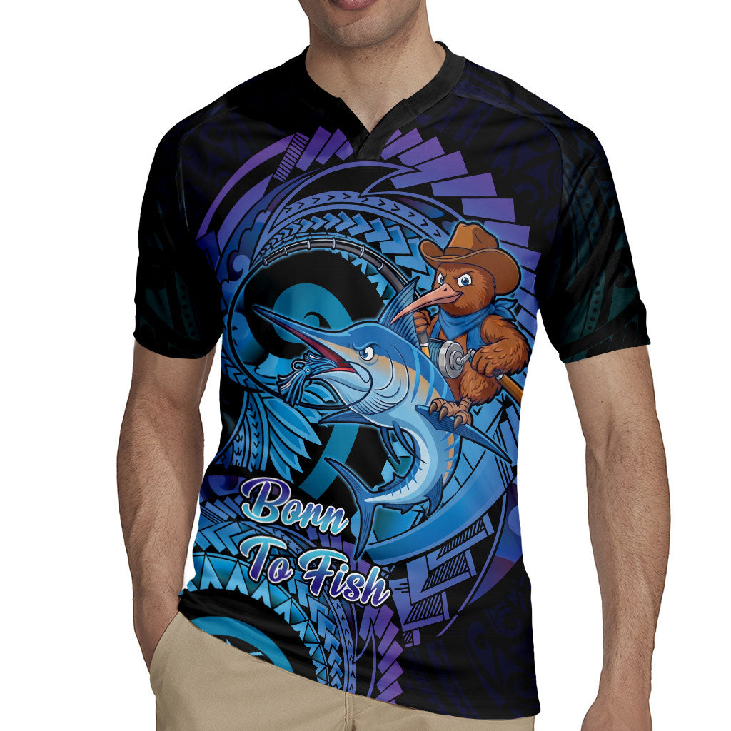 Personalised Blue Marlin Fishing New Zealand Rugby Jersey NZ Kiwi Cowboy Born To Fish LT14 - Polynesian Pride