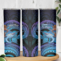 Personalised Blue Marlin Fishing New Zealand Skinny Tumbler NZ Kiwi Cowboy Born To Fish LT14 - Polynesian Pride