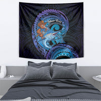 Personalised Blue Marlin Fishing New Zealand Tapestry NZ Kiwi Cowboy Born To Fish LT14 - Polynesian Pride