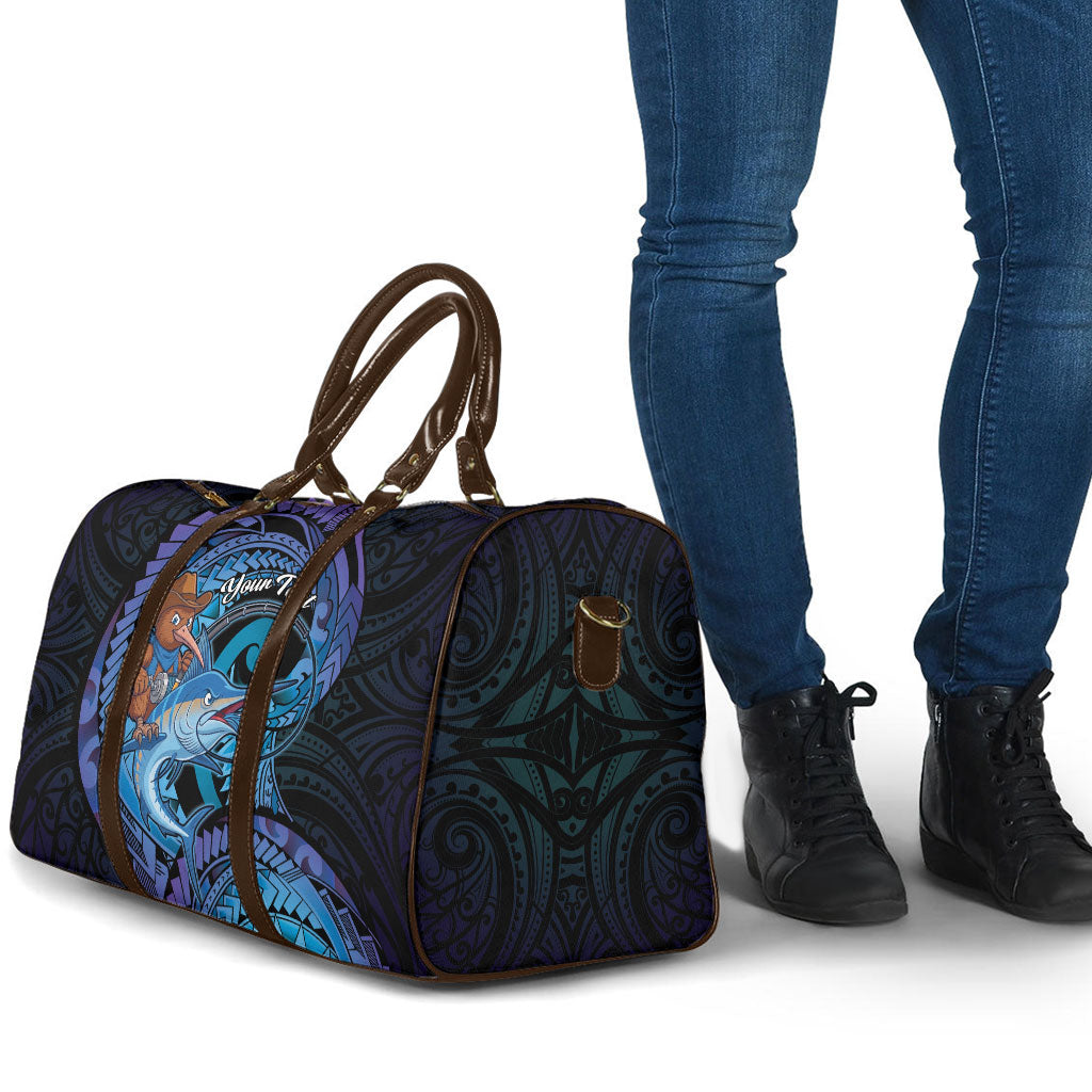 Personalised Blue Marlin Fishing New Zealand Travel Bag NZ Kiwi Cowboy Born To Fish LT14 - Polynesian Pride