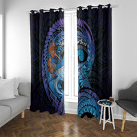 Personalised Blue Marlin Fishing New Zealand Window Curtain NZ Kiwi Cowboy Born To Fish LT14 With Grommets Purple - Polynesian Pride