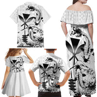 Japan And Hawaii Family Matching Off Shoulder Maxi Dress and Hawaiian Shirt Sakura Koi Fish Hawaiian Lei Kanaka LT14 - Polynesian Pride
