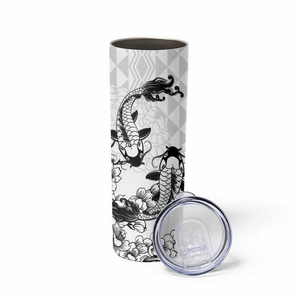 Japan And Hawaii Skinny Tumbler Sakura Koi Fish Hawaiian Lei Kanaka LT14 - Polynesian Pride