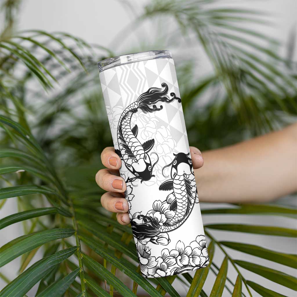 Japan And Hawaii Skinny Tumbler Sakura Koi Fish Hawaiian Lei Kanaka LT14 - Polynesian Pride