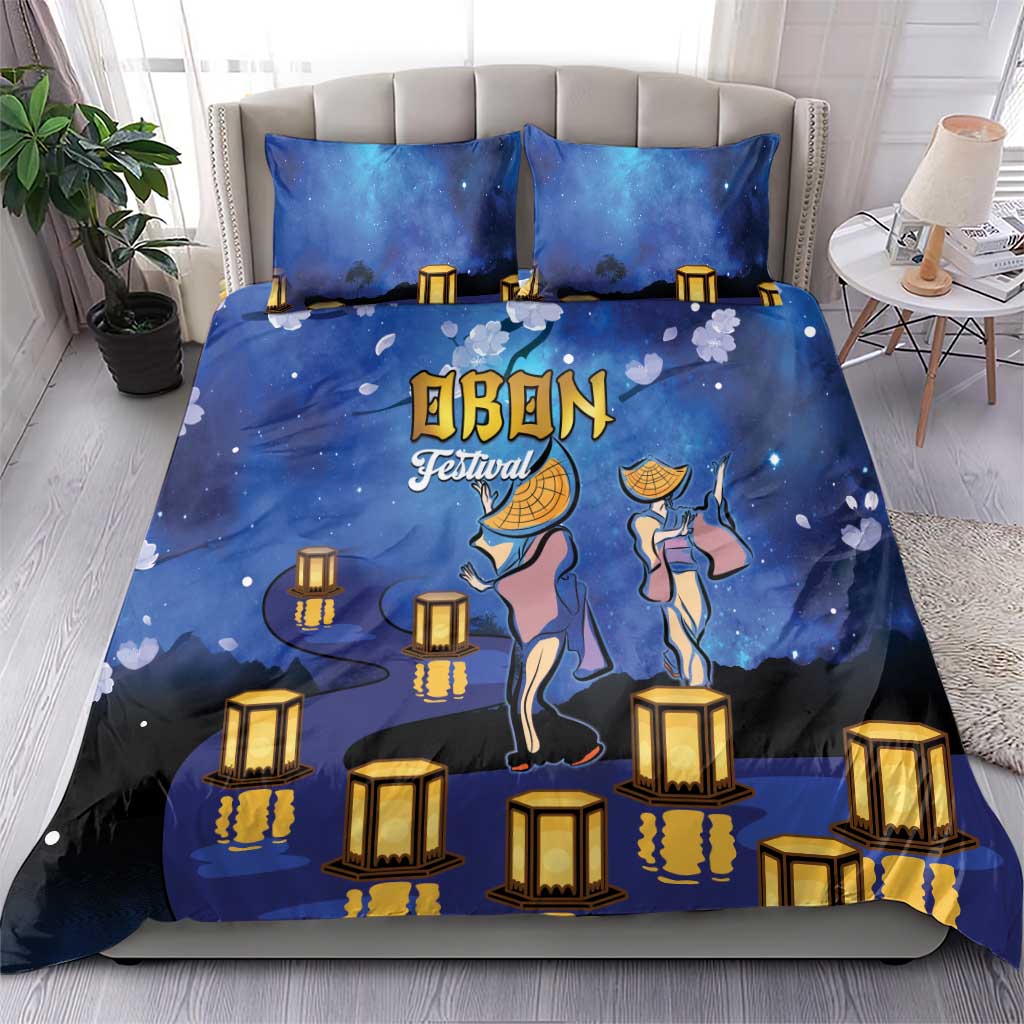 Japan Obon Festival Bedding Set Sakura Lanterns With Bon Dance LT14 - Polynesian Pride