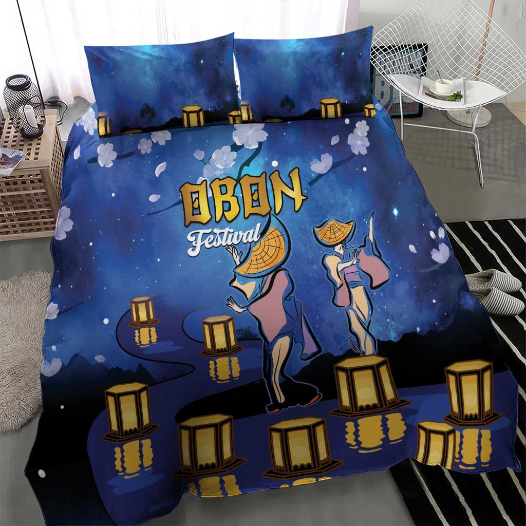 Japan Obon Festival Bedding Set Sakura Lanterns With Bon Dance LT14 - Polynesian Pride