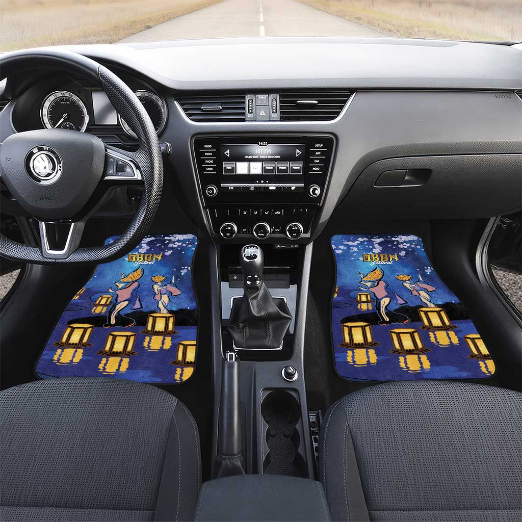 Japan Obon Festival Car Mats Sakura Lanterns With Bon Dance - Polynesian Pride