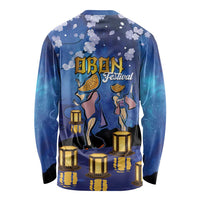 Japan Obon Festival Long Sleeve Shirt Sakura Lanterns With Bon Dance - Polynesian Pride