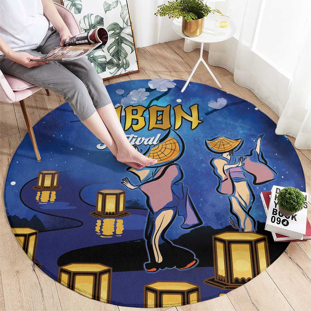 Japan Obon Festival Round Carpet Sakura Lanterns With Bon Dance LT14 - Polynesian Pride