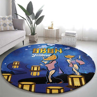 Japan Obon Festival Round Carpet Sakura Lanterns With Bon Dance LT14 - Polynesian Pride