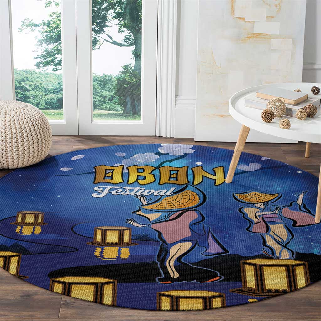 Japan Obon Festival Round Carpet Sakura Lanterns With Bon Dance LT14 - Polynesian Pride