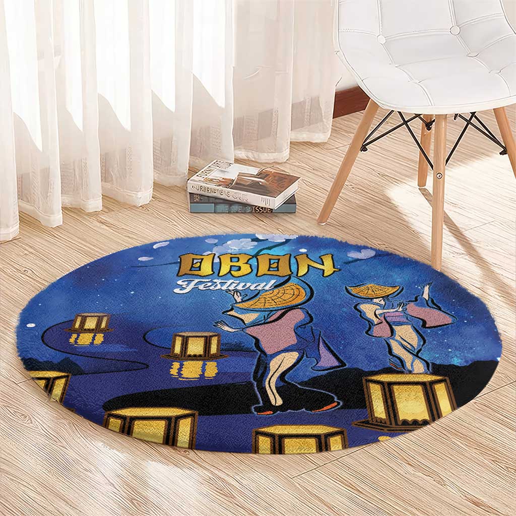 Japan Obon Festival Round Carpet Sakura Lanterns With Bon Dance LT14 - Polynesian Pride
