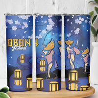 Japan Obon Festival Skinny Tumbler Sakura Lanterns With Bon Dance LT14 - Polynesian Pride
