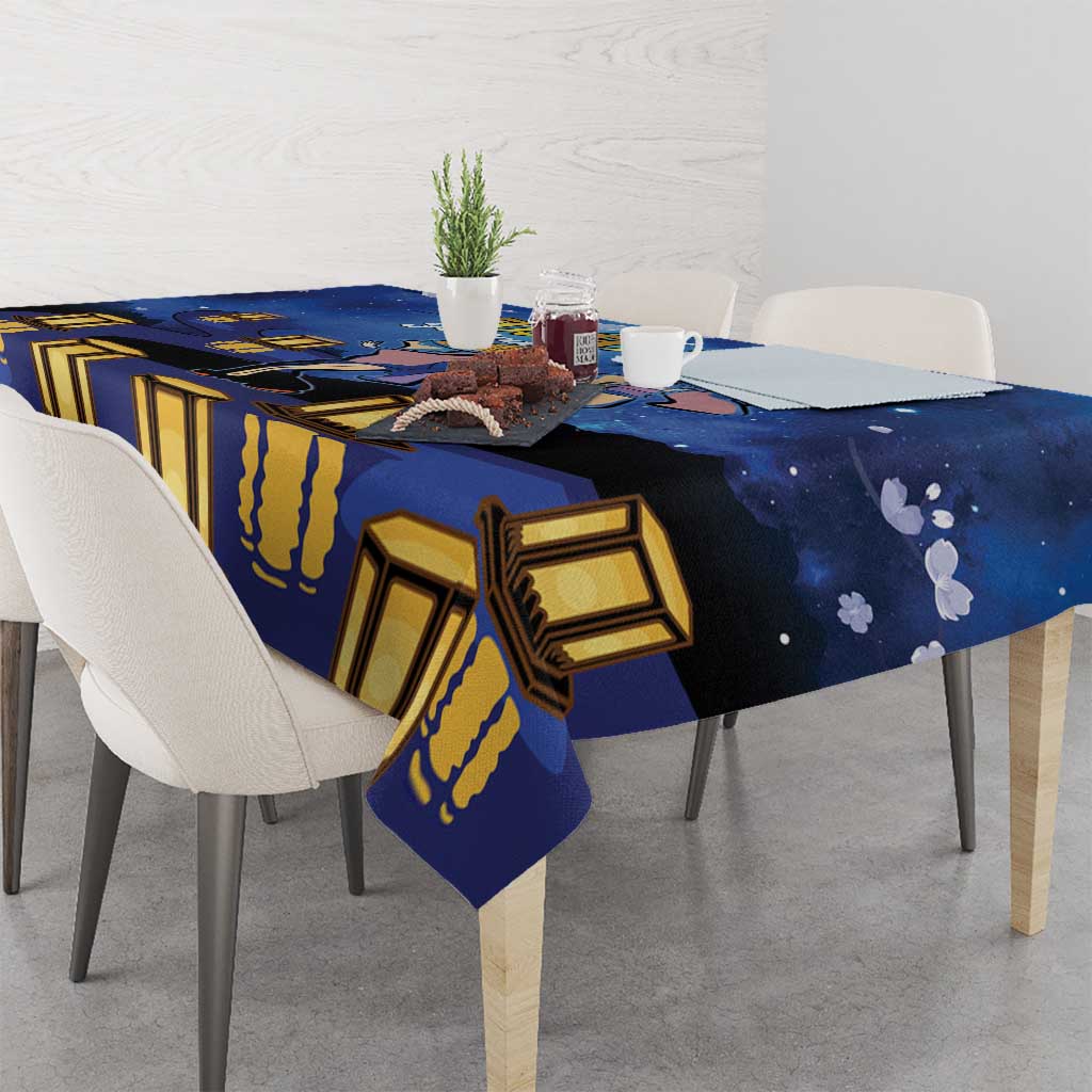 Japan Obon Festival Tablecloth Sakura Lanterns With Bon Dance - Polynesian Pride