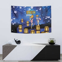 Japan Obon Festival Tapestry Sakura Lanterns With Bon Dance LT14 - Polynesian Pride