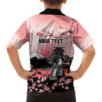 Personalised Japan Samurai Warrior Family Matching Off The Shoulder Long Sleeve Dress and Hawaiian Shirt Japanese Cherry Blossom Polynesian Pattern LT14 - Polynesian Pride