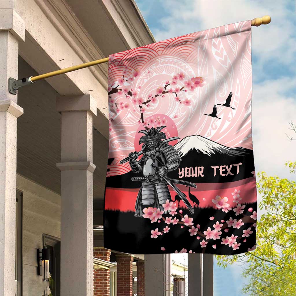 Personalised Japan Samurai Warrior Garden Flag Japanese Cherry Blossom Polynesian Pattern LT14 House Flag Pink - Polynesian Pride