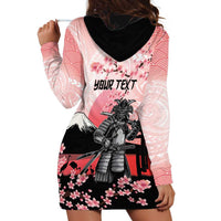 Personalised Japan Samurai Warrior Hoodie Dress Japanese Cherry Blossom Polynesian Pattern LT14 - Polynesian Pride
