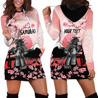 Personalised Japan Samurai Warrior Hoodie Dress Japanese Cherry Blossom Polynesian Pattern LT14 - Polynesian Pride