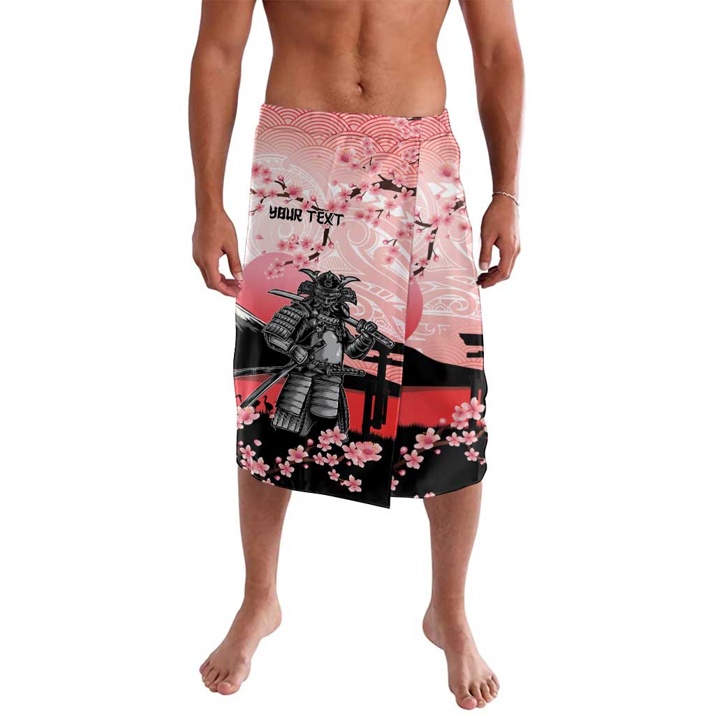 Personalised Japan Samurai Warrior Lavalava Japanese Cherry Blossom Polynesian Pattern LT14 Pink - Polynesian Pride