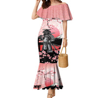 Personalised Japan Samurai Warrior Mermaid Dress Japanese Cherry Blossom Polynesian Pattern LT14 Women Pink - Polynesian Pride