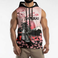 Personalised Japan Samurai Warrior Sleeveless Zip Hoodie Japanese Cherry Blossom Polynesian Pattern - Polynesian Pride