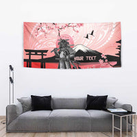 Personalised Japan Samurai Warrior Tapestry Japanese Cherry Blossom Polynesian Pattern LT14 - Polynesian Pride