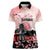 Personalised Japan Samurai Warrior Women Polo Shirt Japanese Cherry Blossom Polynesian Pattern - Polynesian Pride