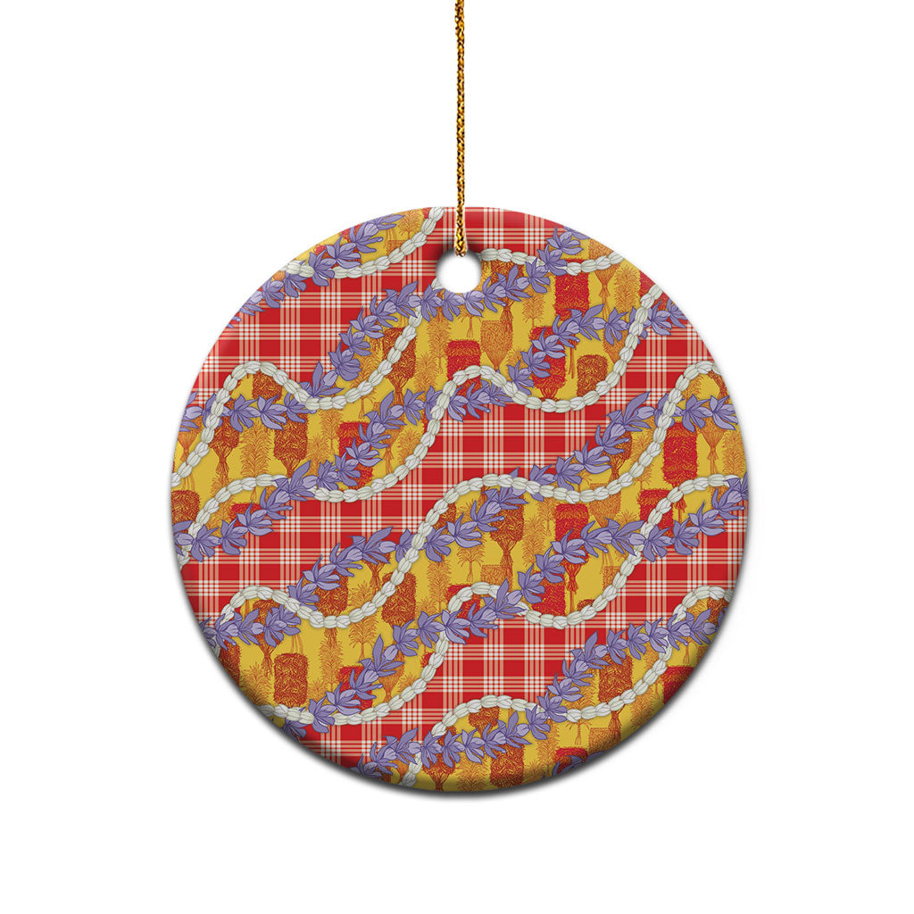 Hawaii Kahili Palaka Motifs Ceramic Ornament Hawaiian Honohono Pikake Lei LT14 - Polynesian Pride