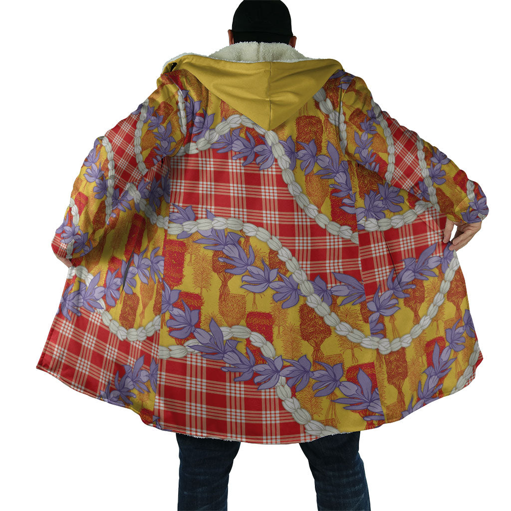 Hawaii Kahili Palaka Motifs Cloak Hawaiian Honohono Pikake Lei