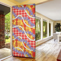 Hawaii Kahili Palaka Motifs Door Cover Hawaiian Honohono Pikake Lei
