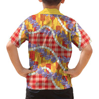 Hawaii Kahili Palaka Motifs Family Matching Puletasi and Hawaiian Shirt Hawaiian Honohono Pikake Lei LT14 - Polynesian Pride