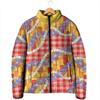 Hawaii Kahili Palaka Motifs Padded Jacket Hawaiian Honohono Pikake Lei