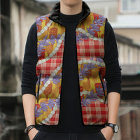Hawaii Kahili Palaka Motifs Sleeveless Puffer Jacket Hawaiian Honohono Pikake Lei