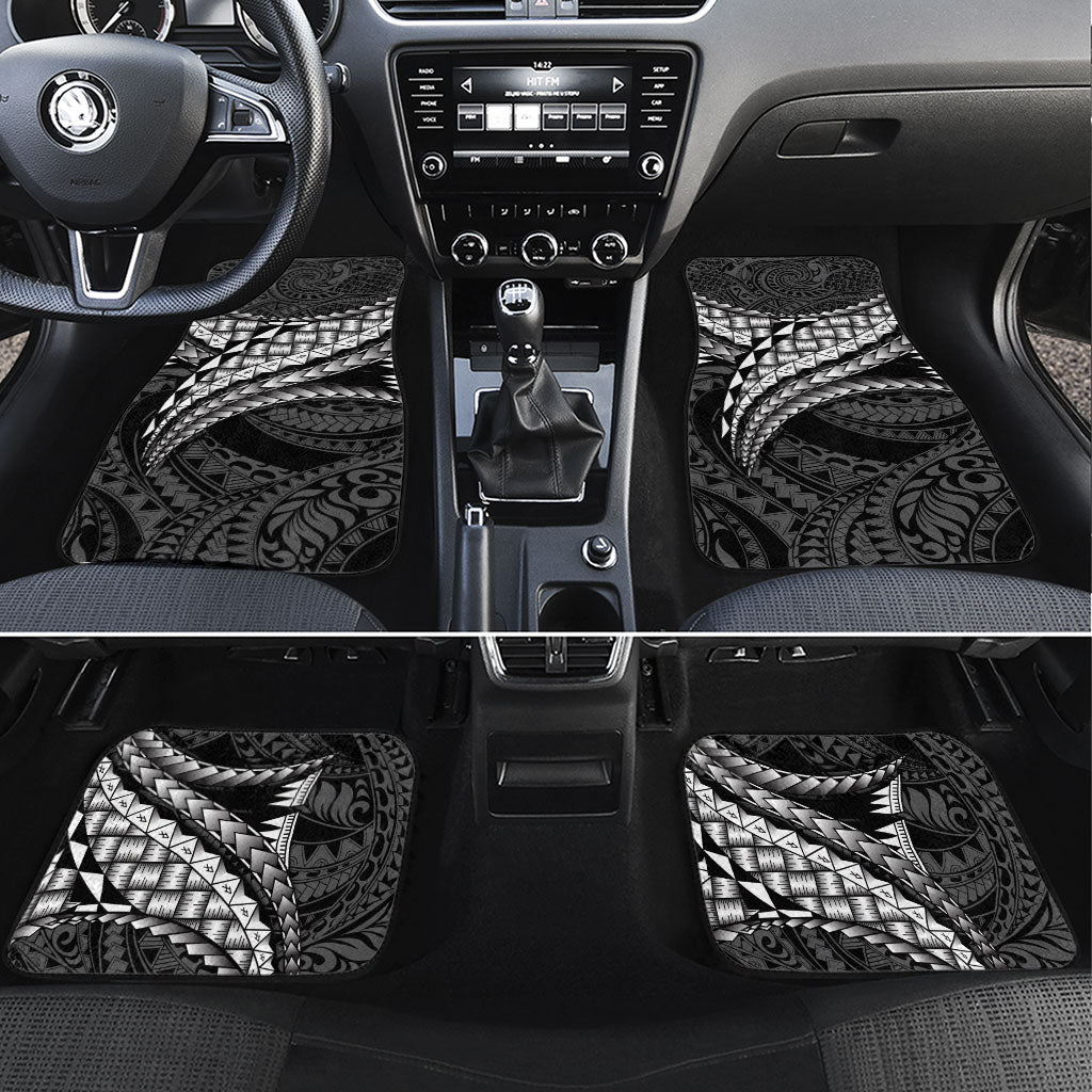 Hawaii Lauhala Tattoo Car Mats Hawaiian Hala Leaf Weaving LT14 Set 4pcs Black - Polynesian Pride