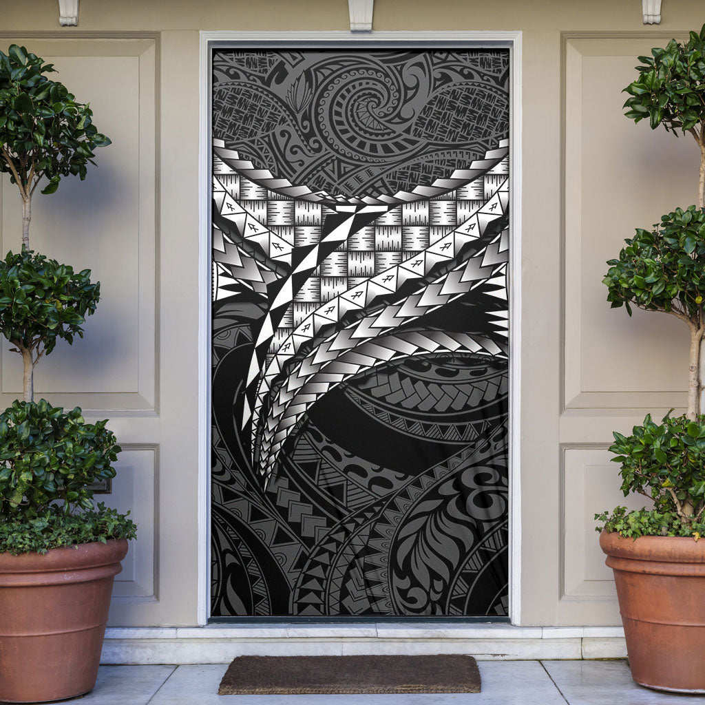 Hawaii Lauhala Tattoo Door Cover Hawaiian Hala Leaf Weaving LT14 Black - Polynesian Pride