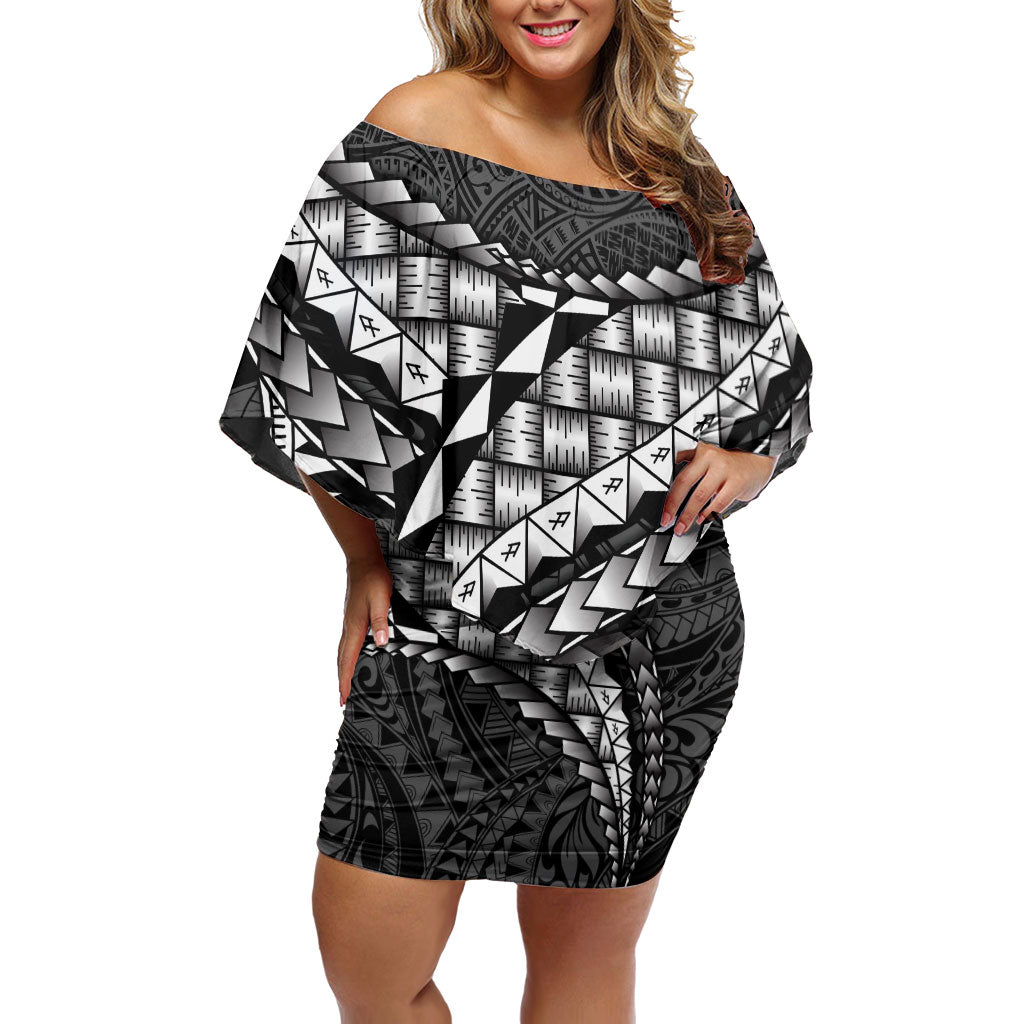 Hawaii Lauhala Tattoo Family Matching Off Shoulder Short Dress and Hawaiian Shirt Hawaiian Hala Leaf Weaving