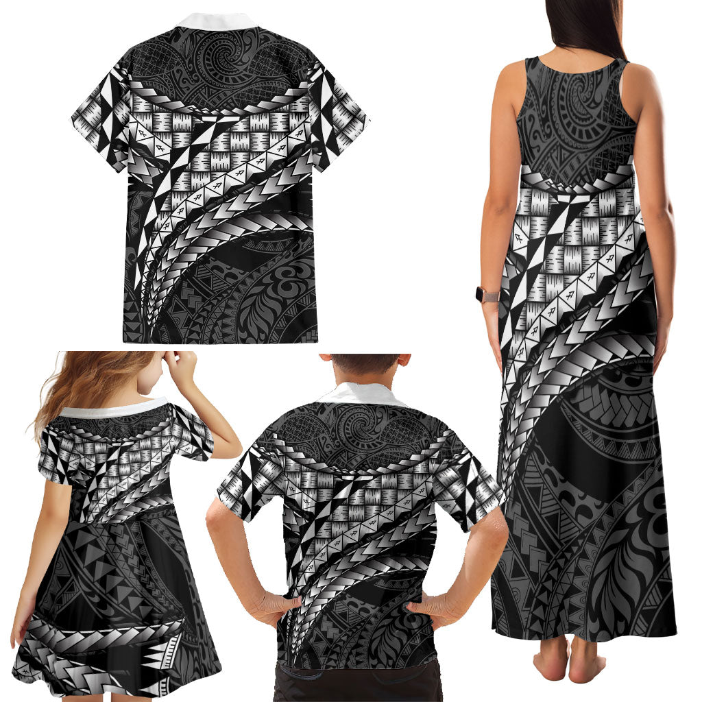 Hawaii Lauhala Tattoo Family Matching Tank Maxi Dress and Hawaiian Shirt Hawaiian Hala Leaf Weaving