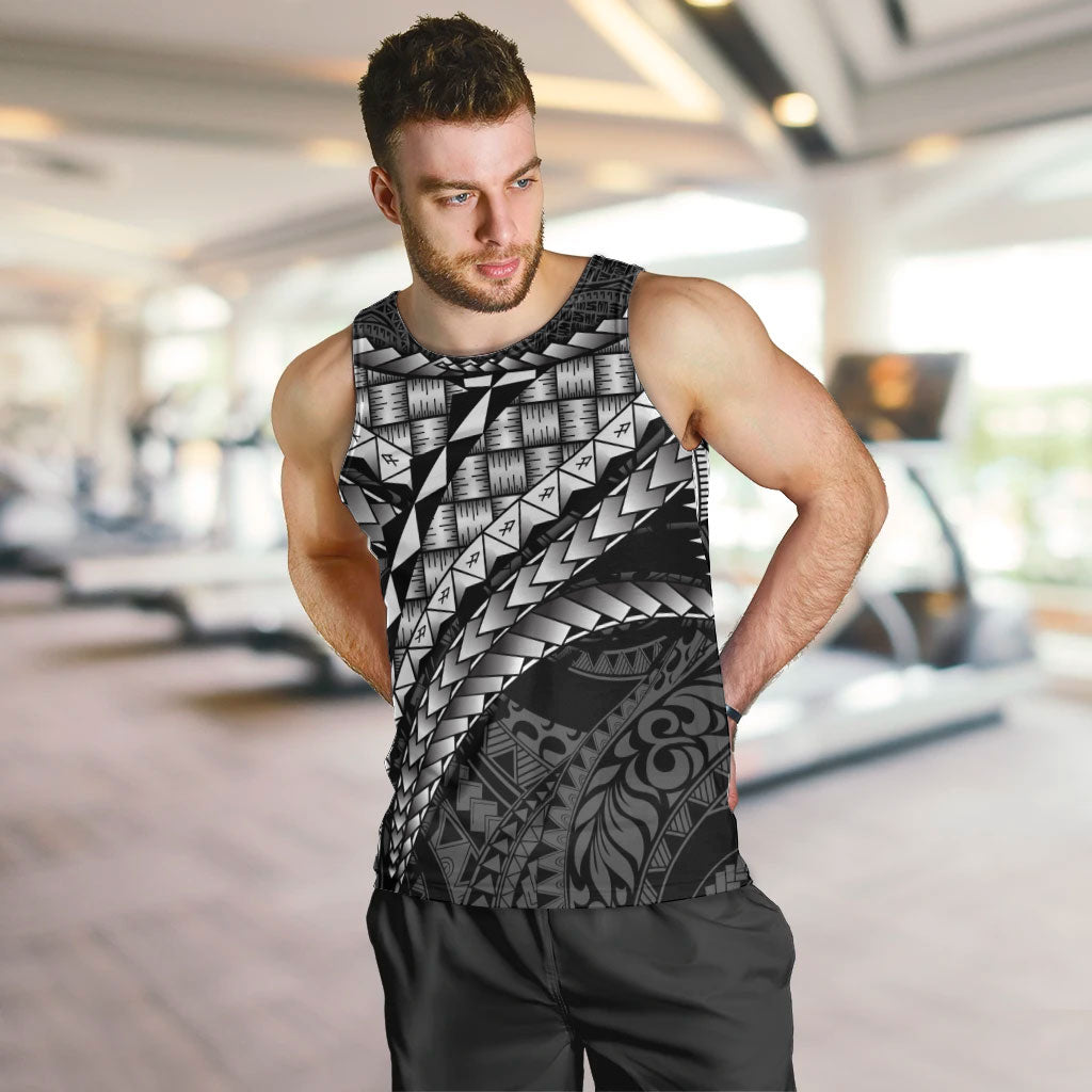 Hawaii Lauhala Tattoo Men Tank Top Hawaiian Hala Leaf Weaving LT14 Black - Polynesian Pride