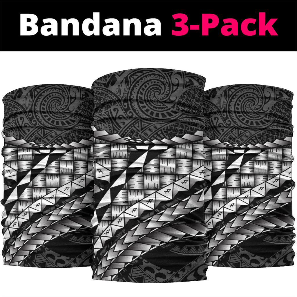 Hawaii Lauhala Tattoo Neck Gaiter Hawaiian Hala Leaf Weaving LT14 package One Size: 25*50cm Black - Polynesian Pride