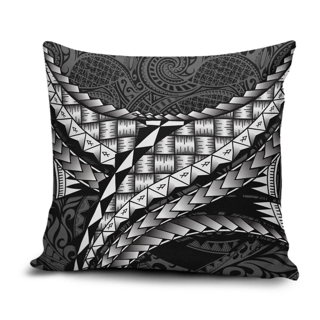 Hawaii Lauhala Tattoo Pillow Cover Hawaiian Hala Leaf Weaving LT14 Black - Polynesian Pride